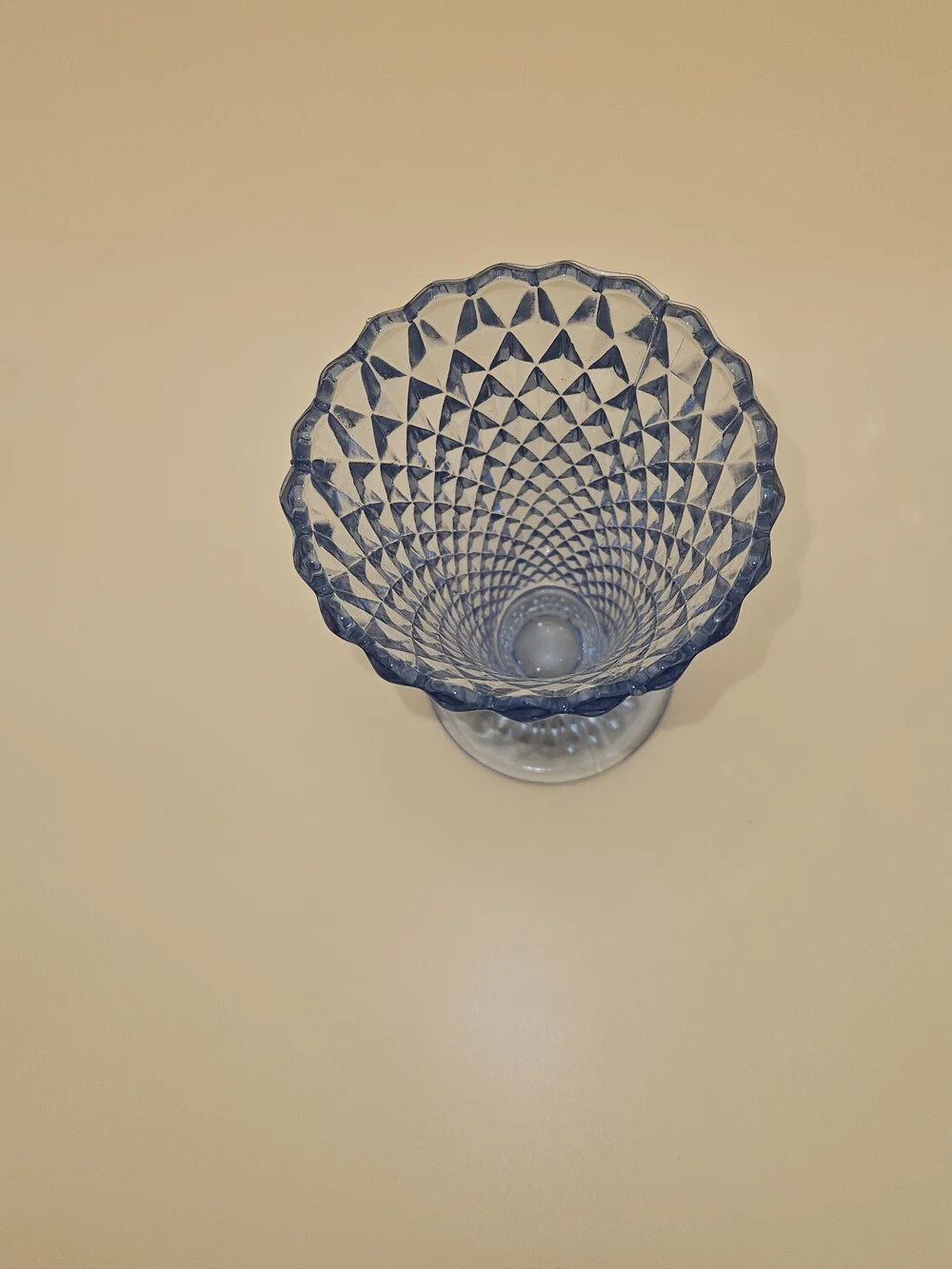 Indiana Glass Light Blue Diamond-Pattern Vase